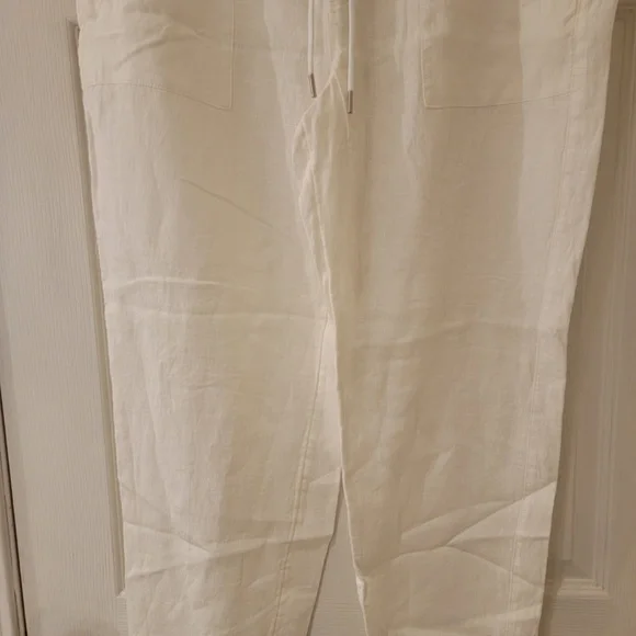 Athleta White Linen Retreat Jogger Pants - Picture 6 of 11